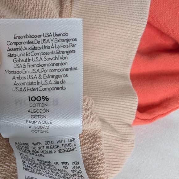 MOTHER The Boost Crop Salmon Beige Sweatshirt NEW - Picture 8 of 8